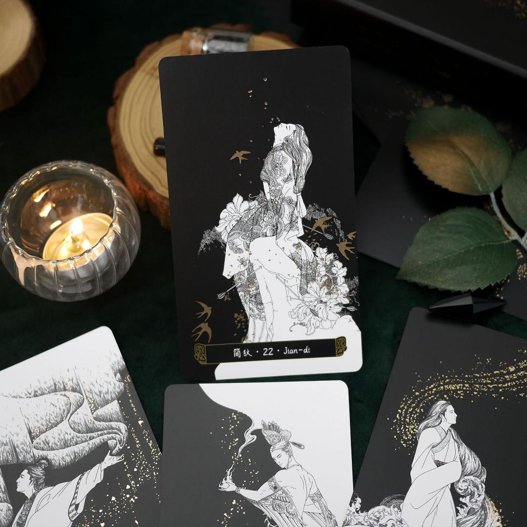 正規品オラクルカード】墨絵×金箔の静かな美しさ✨幽玄な天空と古代