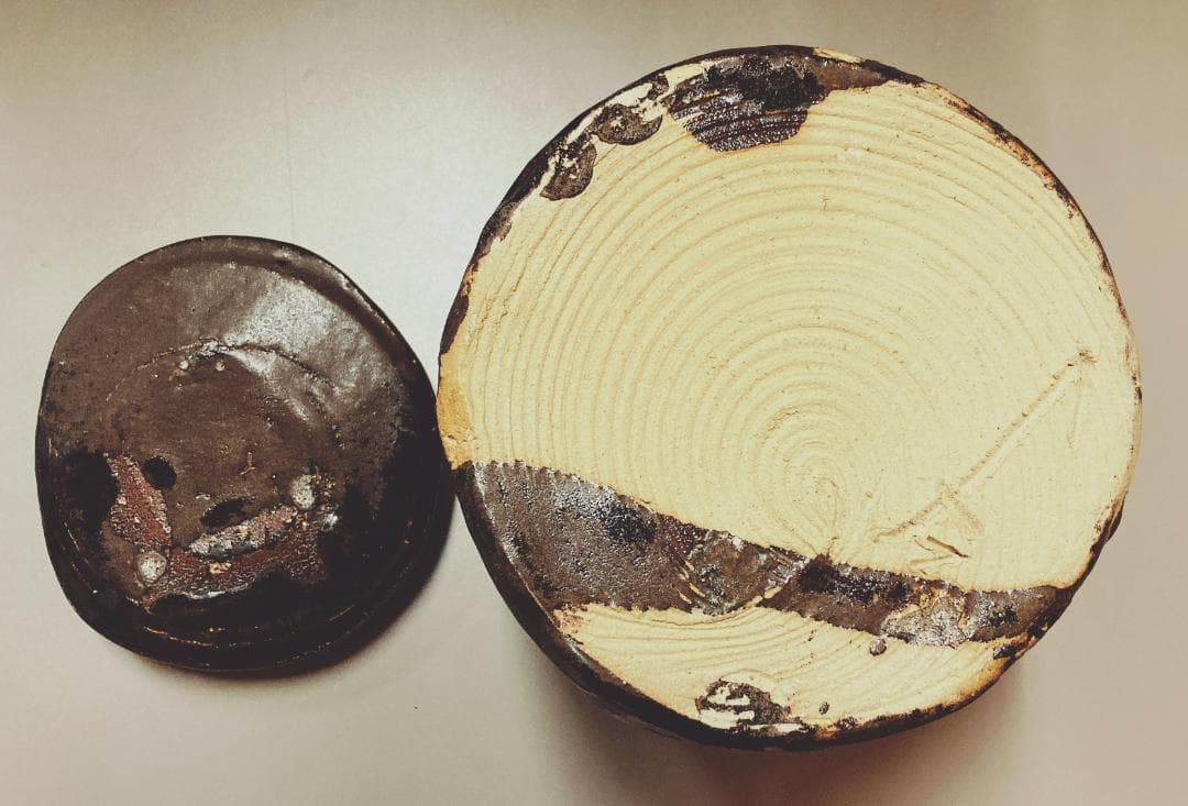 値下げ】 奥磯太覚 鉄釉 美濃焼 水差 替蓋付 【真作