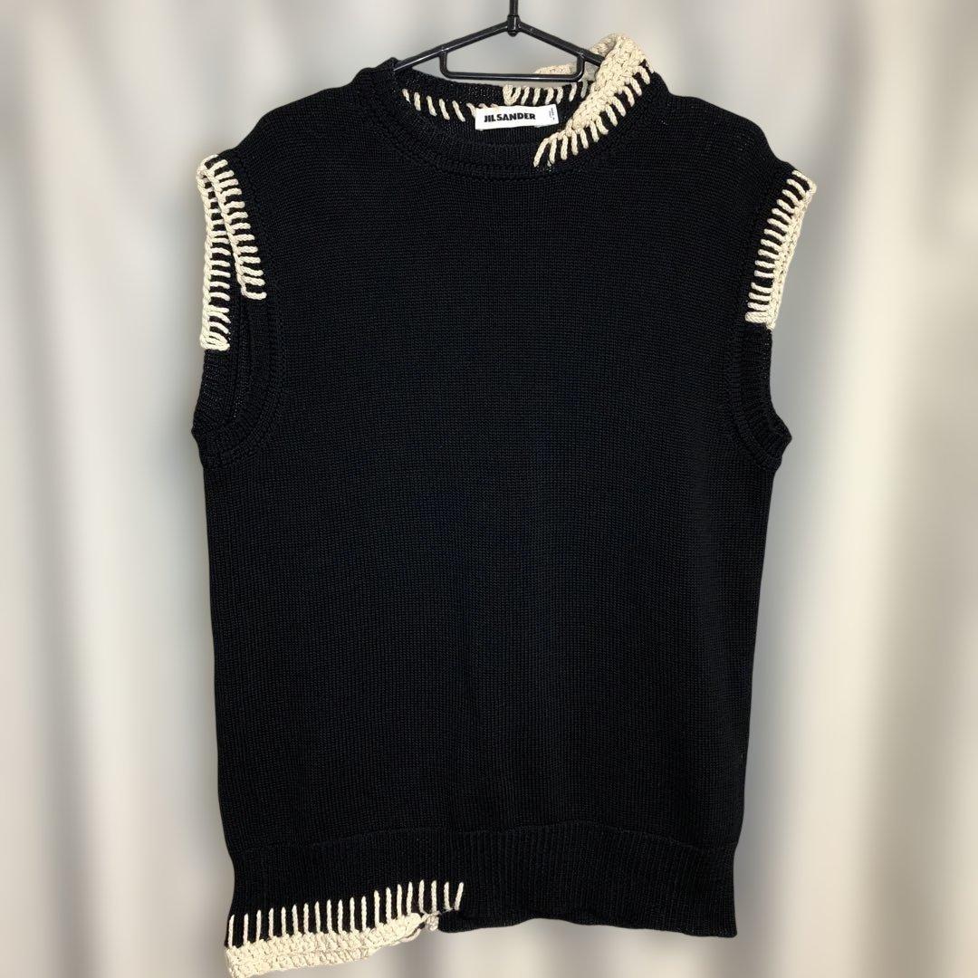 JIL SANDER ブラックニットベスト 中古・古着通販】JIL SANDER (ジルサンダー) タートルネックニット