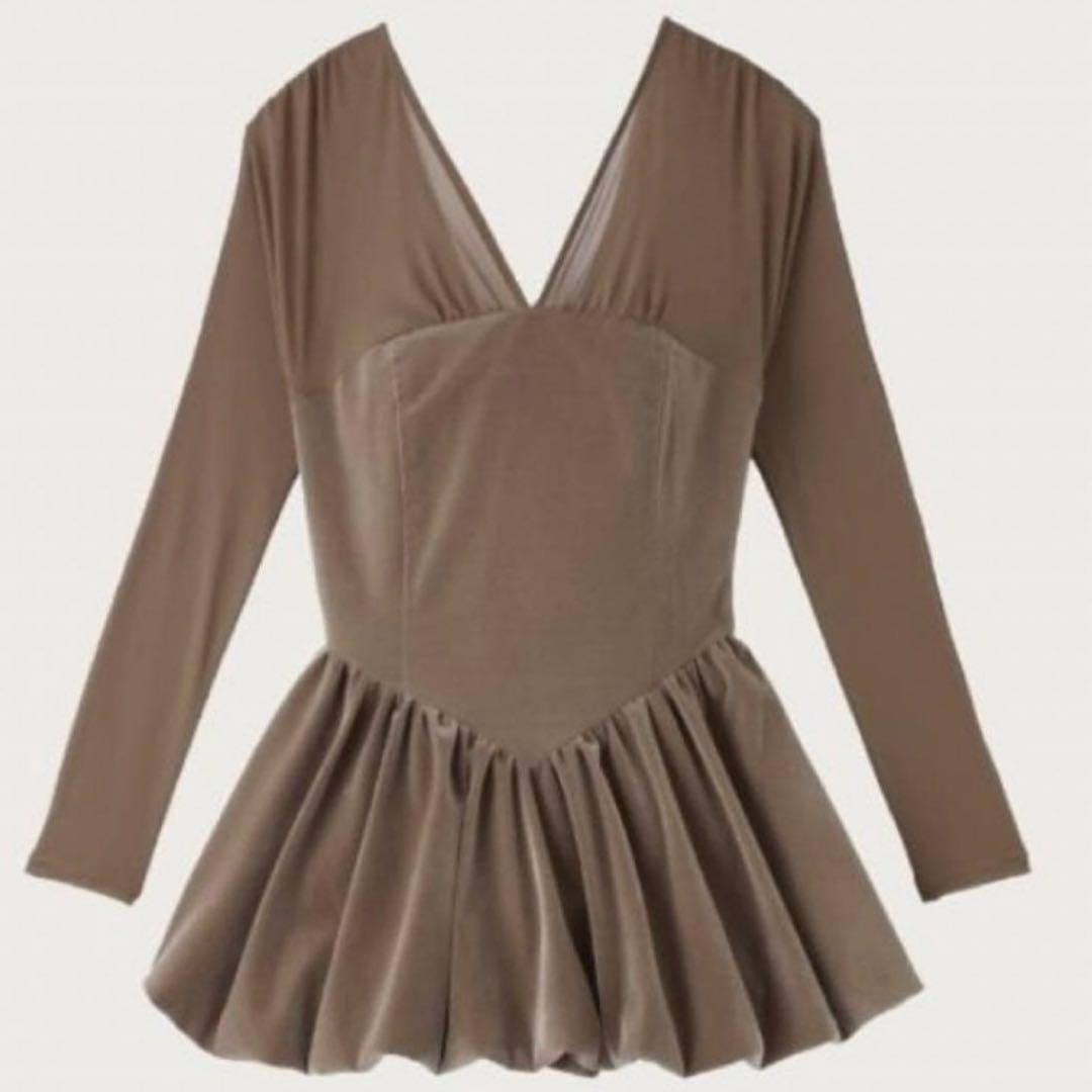 poláura ベロアビスチェバルーントップス 限定色モカ - メルカリ