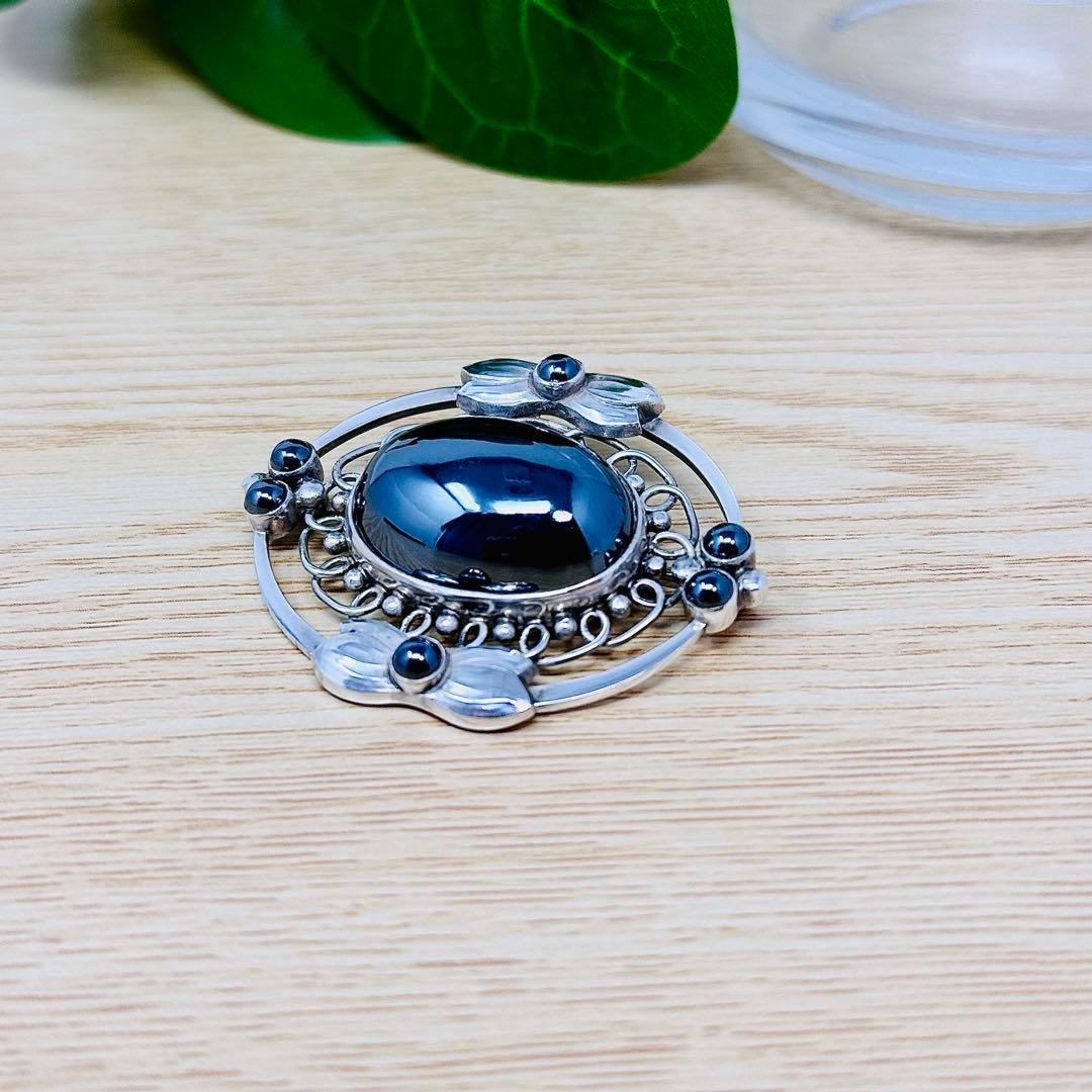 GEORG JENSEN 91 ヘマタイトシルバーブローチ925S