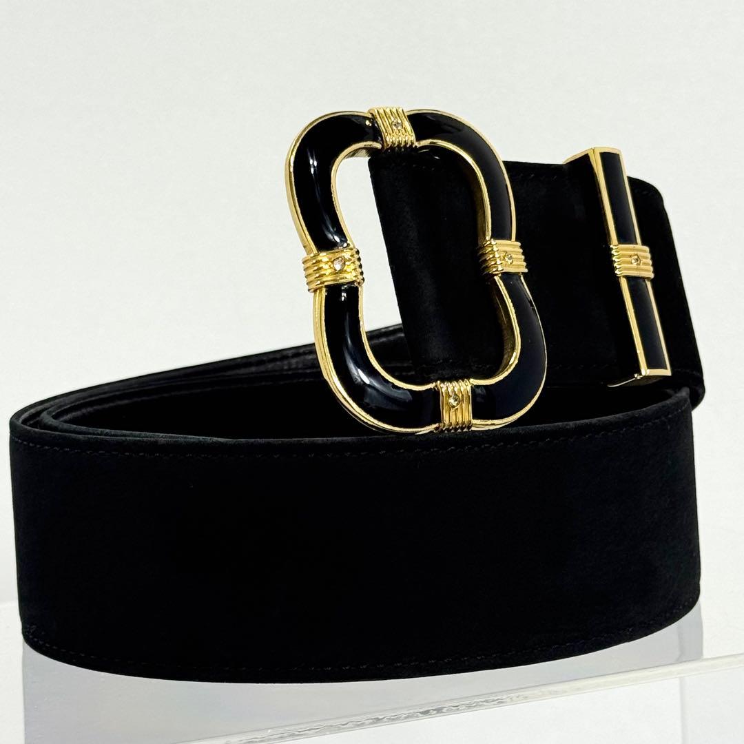 【vintage Dior】スエード ベルト ゴールド　ストーン 00s Y2K vintage Dior】スエード ベルト ゴールド ストーン 00s Y2K - メルカリ