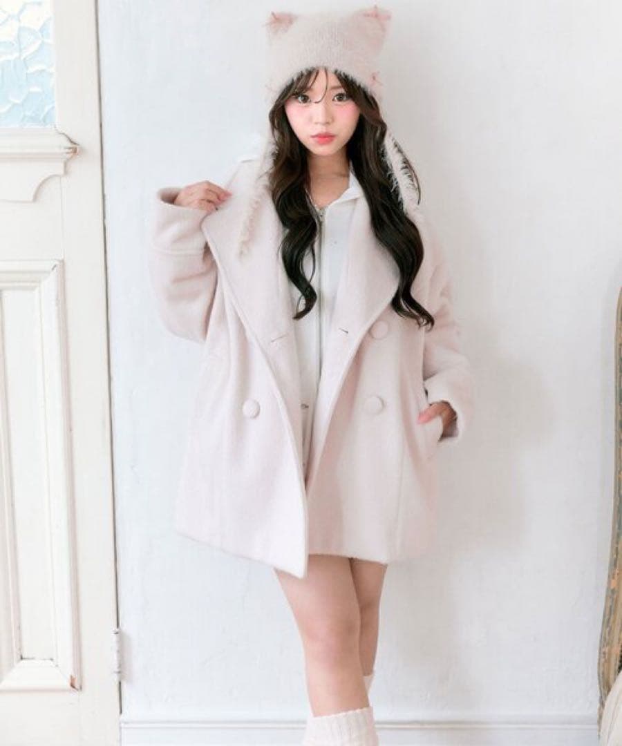 OLIVE des OLIVE シャギーコート ピンク OLIVE des OLIVE（オリーブデオリーブ）の「【TwinkleCollection