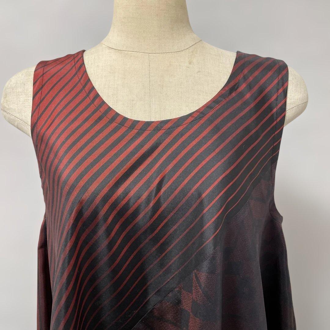 着物ワンピーステントラインロング丈《4》大島紬や紬等(7マルキ含)M〜L