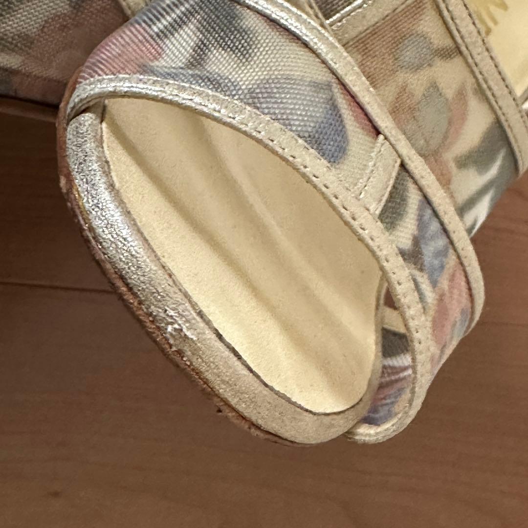 CHANEL 花柄メッシュサンダル 37.5C 24〜24.5㎝ ハイヒール