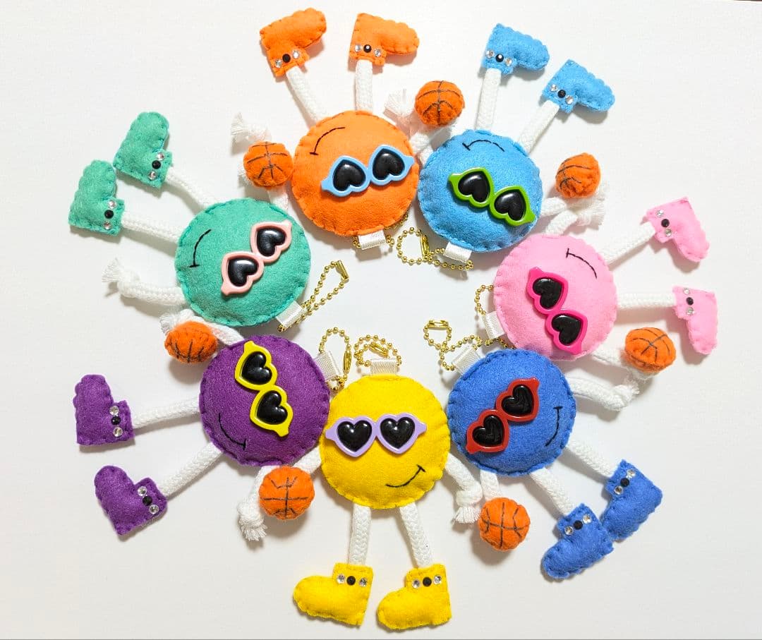 完成品☆ハンドメイド バスケットボール フェルト お守り 部活お守り8