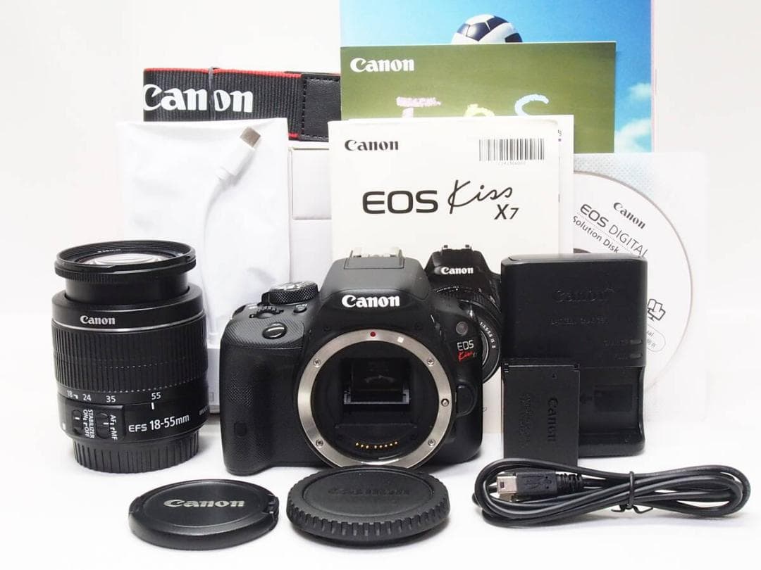 Canon EOS Kiss X7 レンズセット S数3043回 スマホ転送可能 初心者おすすめ❤️キャノン kiss X7 ダブルレンズセット スマホ転送