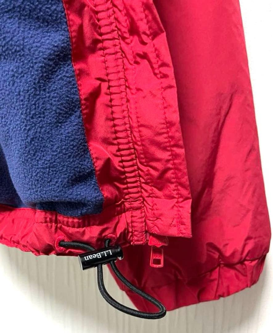 美品　L.L.Bean エルエルビーン ナイロンジャケット 裏フリース レッドL