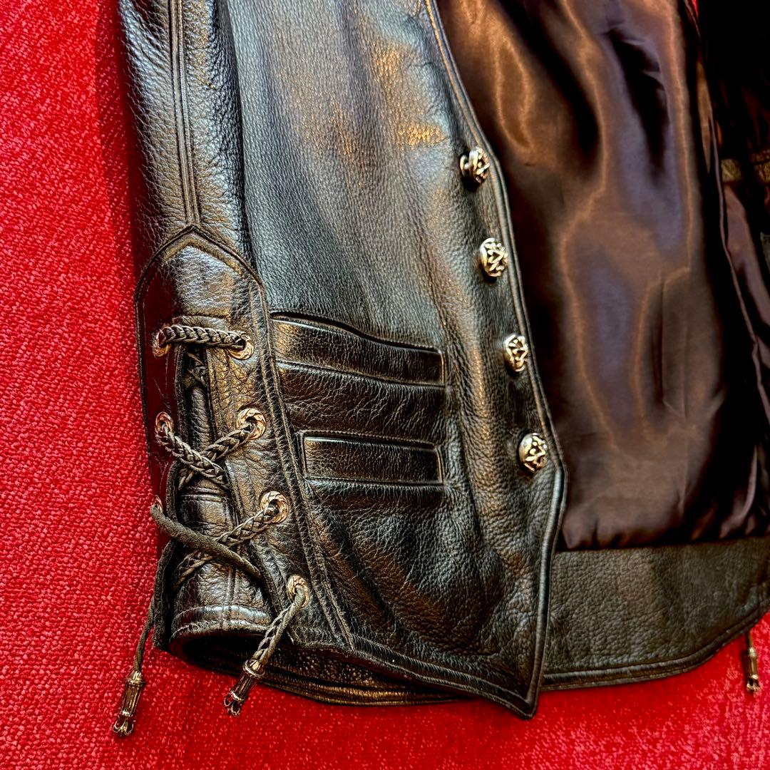 A&Gエーアンドジー レザーベスト シルバー925本革&スティングレー