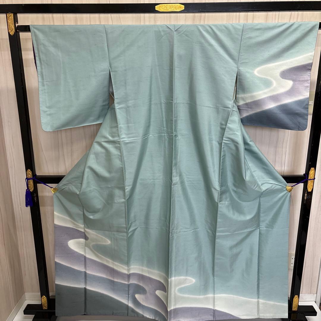 牛首紬 白山工房 付下げ 紋なし 正絹 広衿 袷 着物 AK-3544 - メルカリ