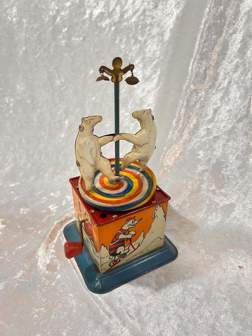 古いおもちゃ 細工物 ブリキのミュージックボックス