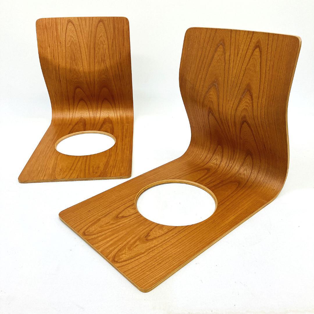 Tendo 天童木工 座椅子 2脚セット 藤森健次 曲げ木 ケヤキ板目 曲木④ TENDO 天童木工 ローズウッド 曲げ木 座イス 2脚セット 藤森健次