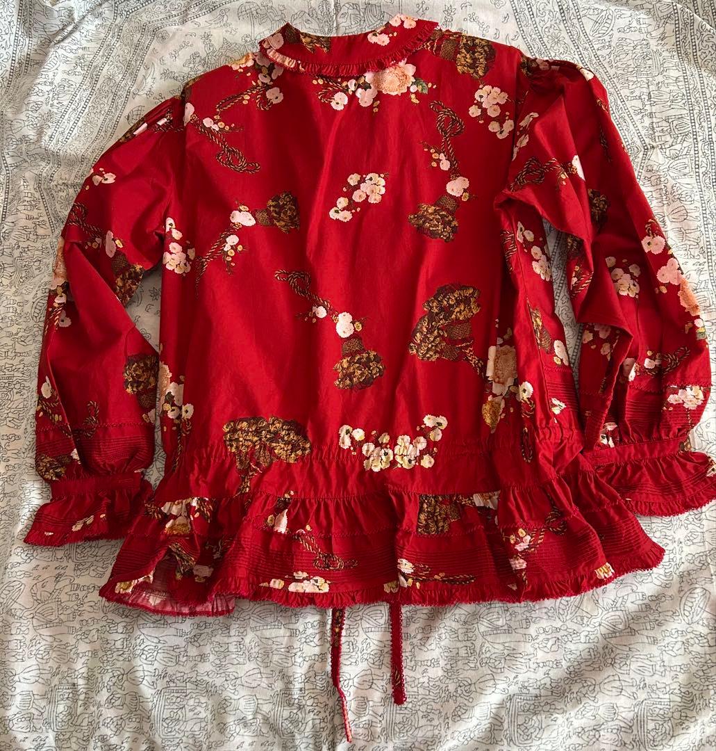 KANEKO ISAO ブラウス 赤 ☆ 未使用