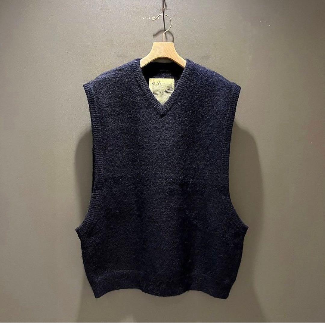 試着のみ】SSZ BORO MOHAIR VEST ネイビー サイズM - メルカリ
