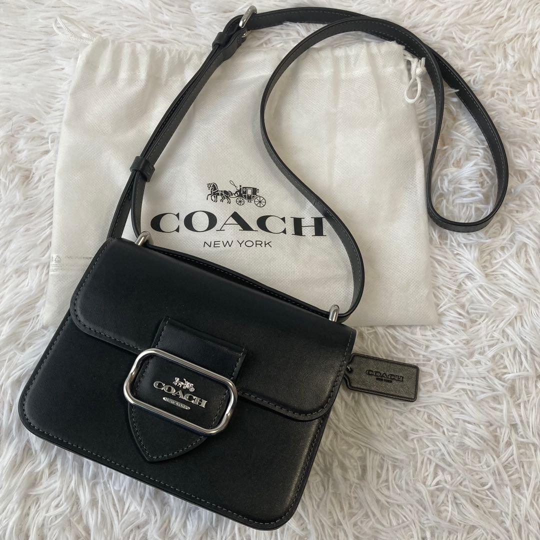 極美品 現行 コーチ ショルダーバック モーガン スクエア 黒 レザー