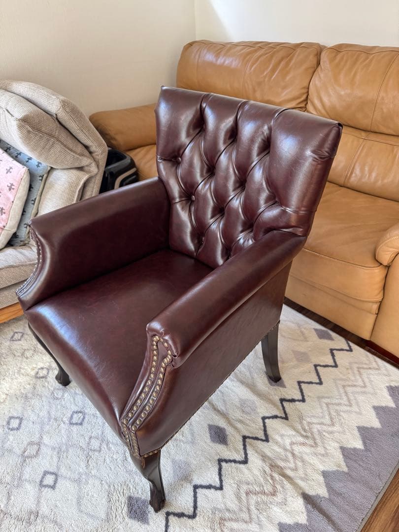 英国ヴィンセントチェア】ラウンジチェア（ブラウン）アンティーク