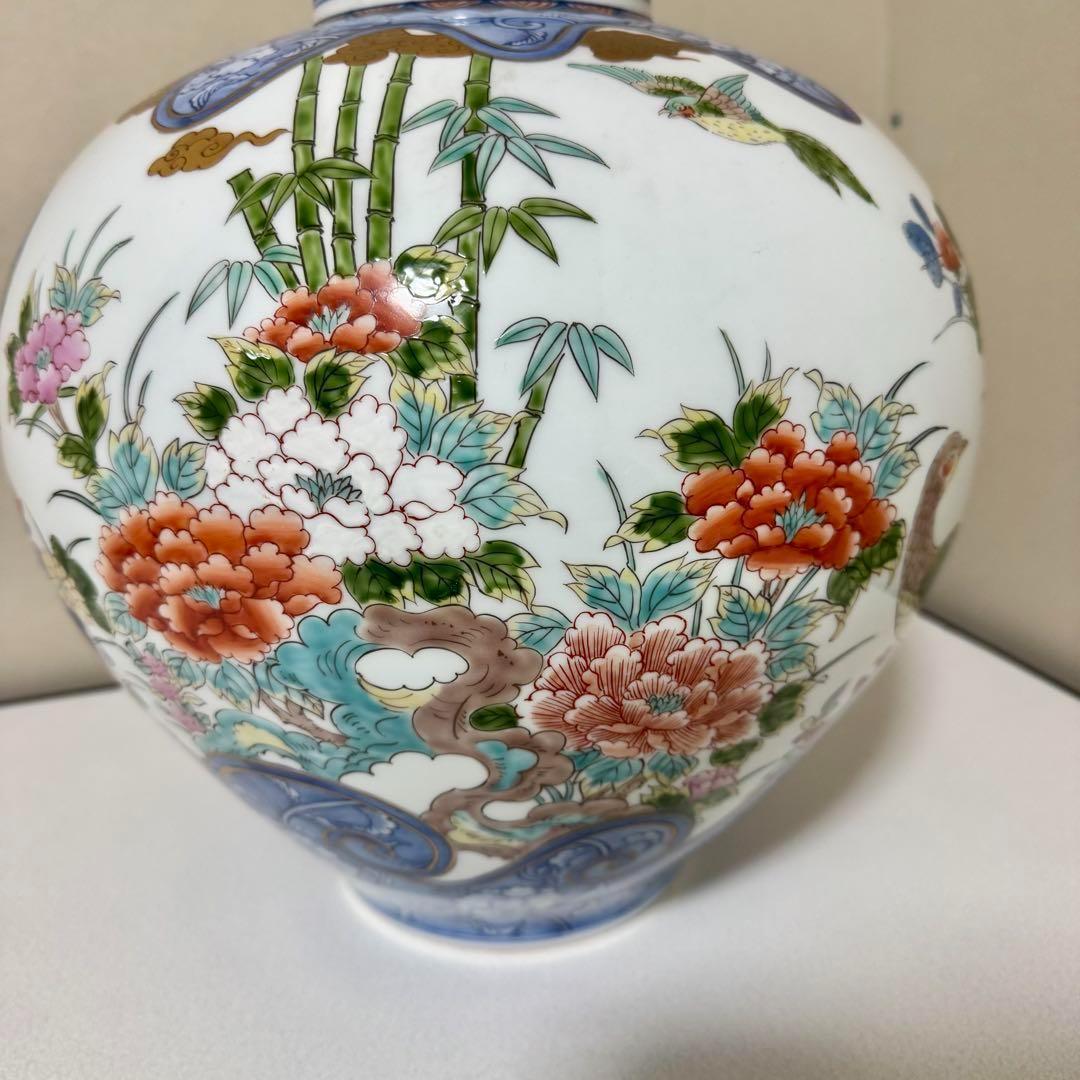 163 高級 伊万里焼 弥左ヱ門 花器 フラワーベース有田焼 花瓶 豪華