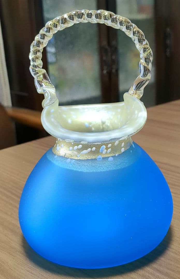 黒木国昭　ガラスアート　 金彩象嵌手付花瓶 現代の名工 黒木国昭 花瓶 金銀彩象嵌 光琳 天の川 - CRAFTS DESIGN