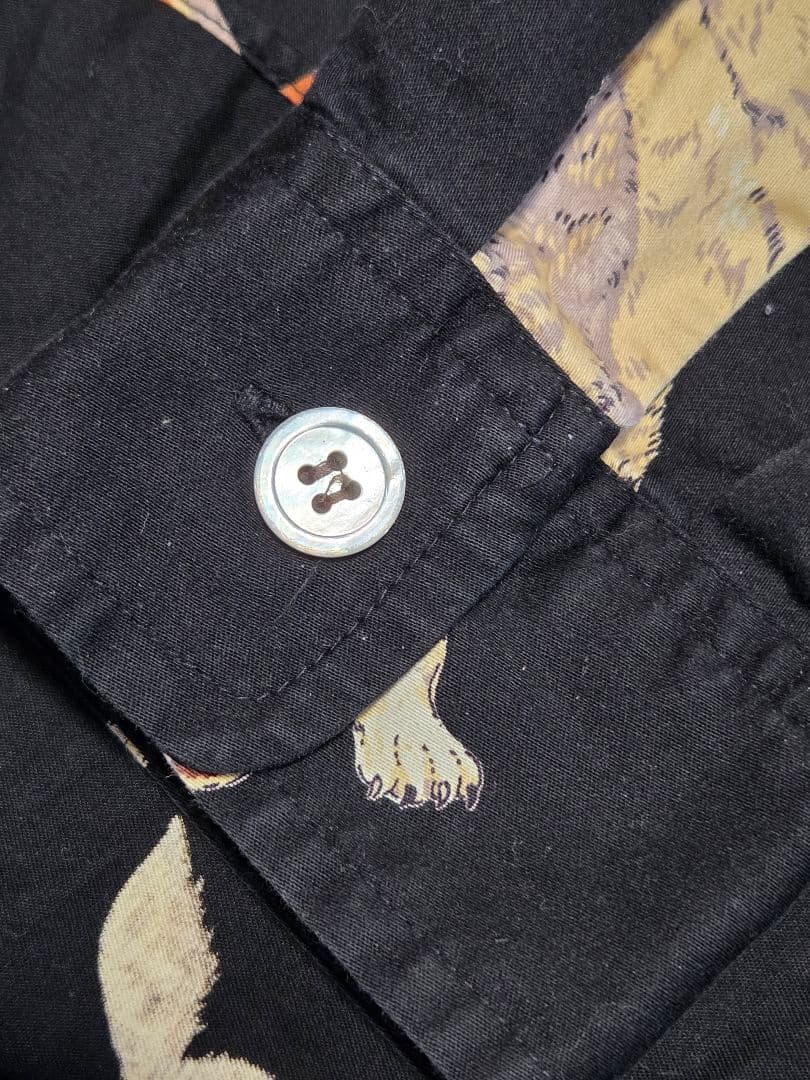 POWDER 犬プリント 長袖シャツ 黒 ヴィンテージ パウダー 下迫秀樹