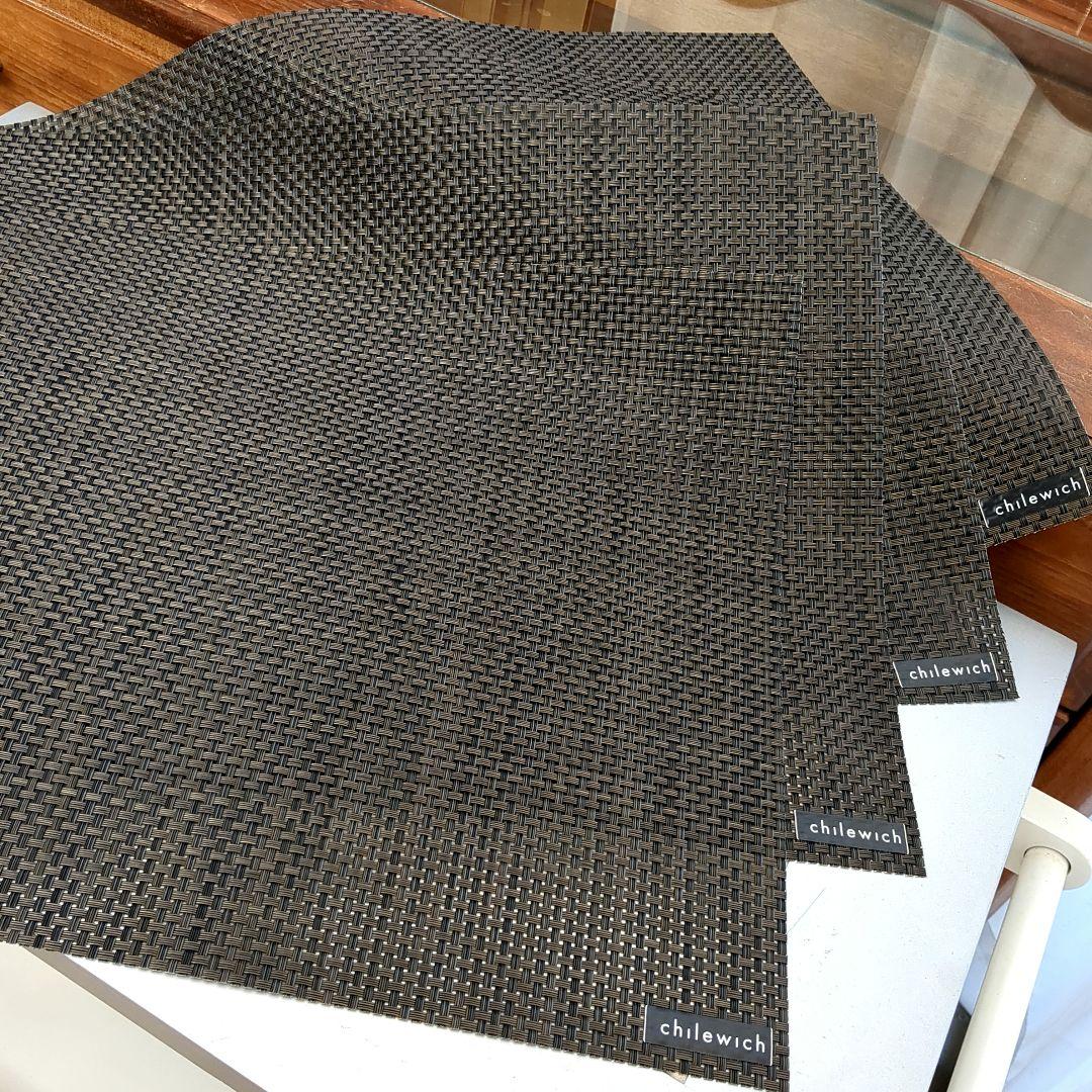 chilewich ダークブラウン ランチョンマット 4枚セット　① チルウィッチ ランチョンマット ミニバスケットウィーブ｜茶色 ダーク