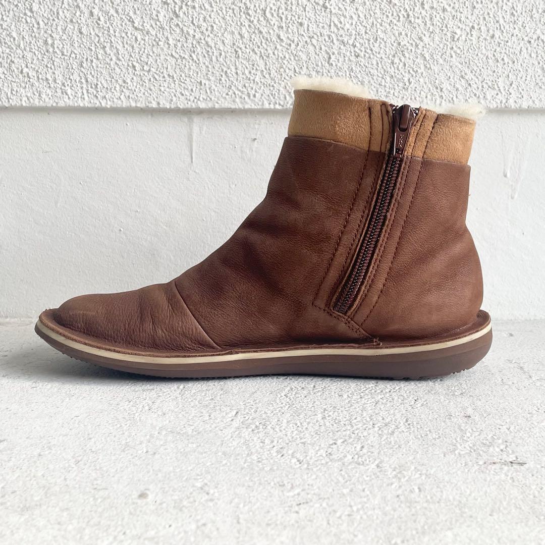 CAMPER レザー ムートン ショートブーツ 36ブラウン ヌバック