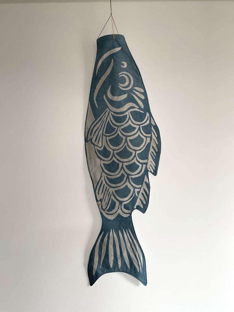 藍染め鯉のぼり　<中単体> 名入れあり　手染め　淡色 藍染鯉のぼり 3点セット 端午の節句 子供の日 手染め 伝統工芸 その他