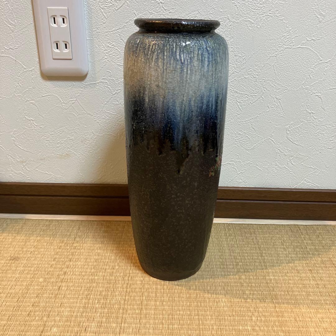 九谷焼き」花瓶 陶器製 黒と青のグラデーション - メルカリ