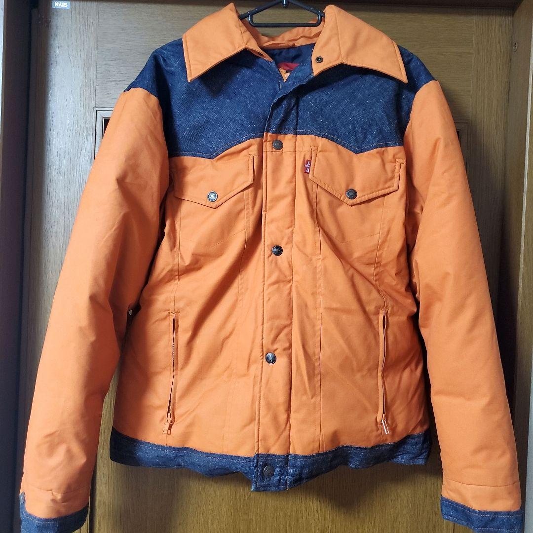 Levi's RED TAB オレンジ 濃紺 デニム ダウンジャケット - メルカリ