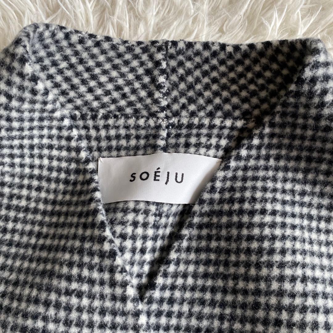 こうぴ様専用SOEJU ソージュ ウールリバーミディコート 千鳥 - メルカリ
