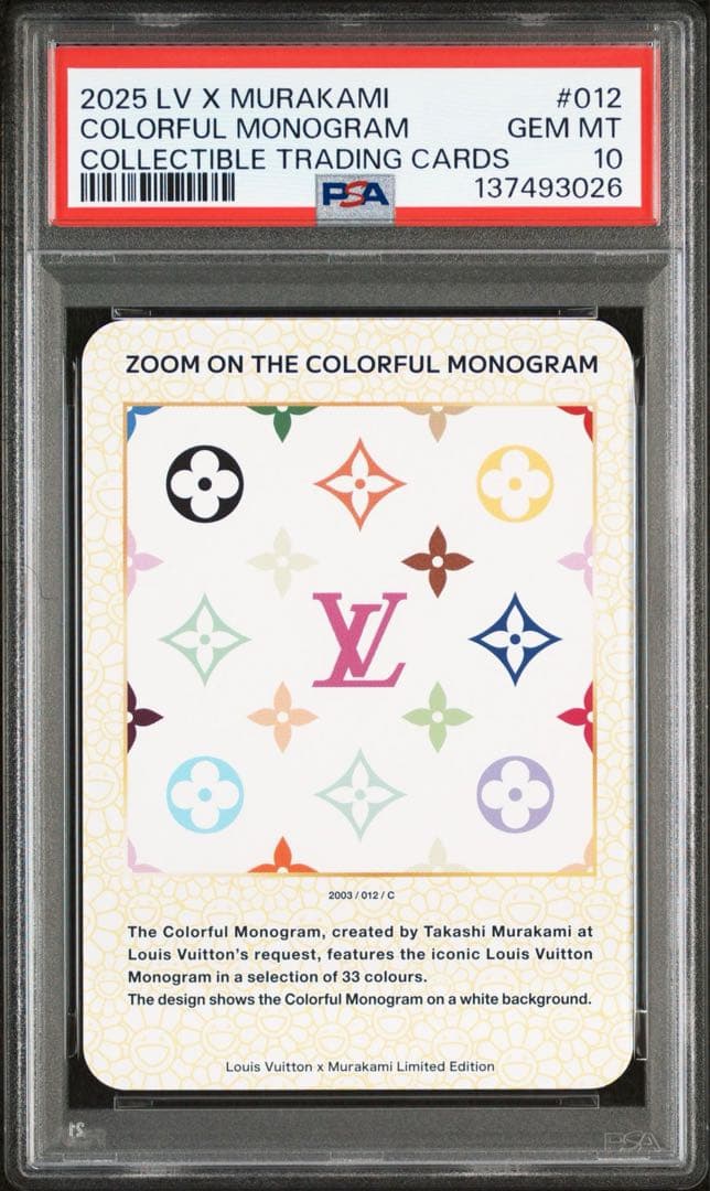 【PSA10】ZOOM ON THE COLORFUL MONOGRAM 012 PSA 10 Louis Vuitton Takashi Murakami Colorful Monogram Trading