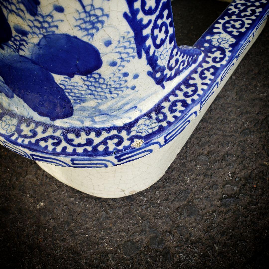 染付 便器 陶器 明治 白抜蛸唐草 古伊万里 - メルカリ