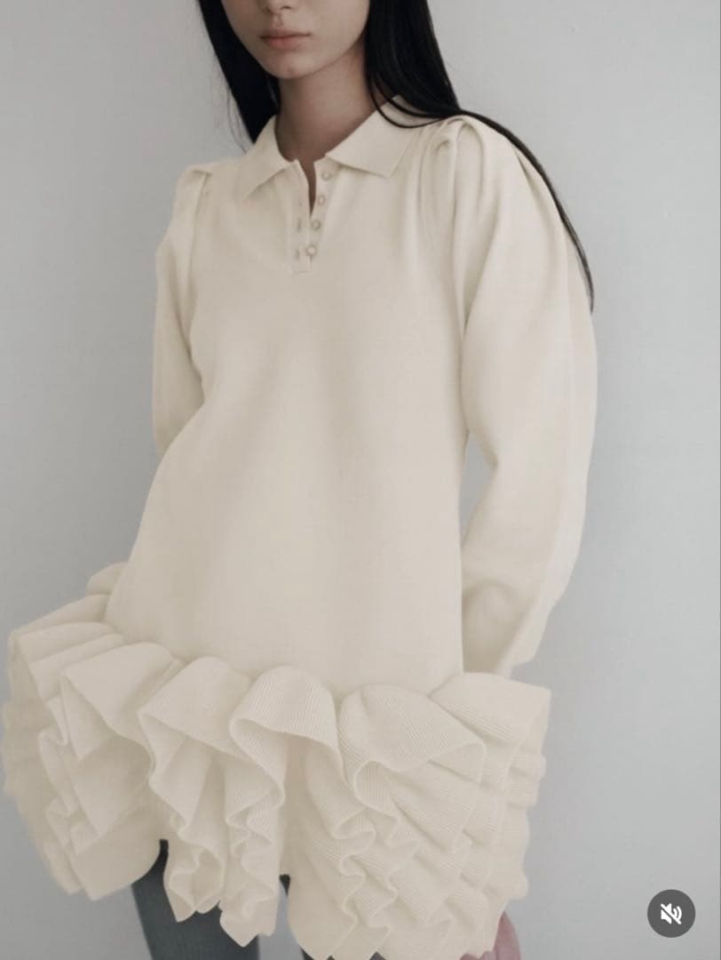 ハイアンドHIAND Ruffled-Hem Polo Dress フリル - メルカリ