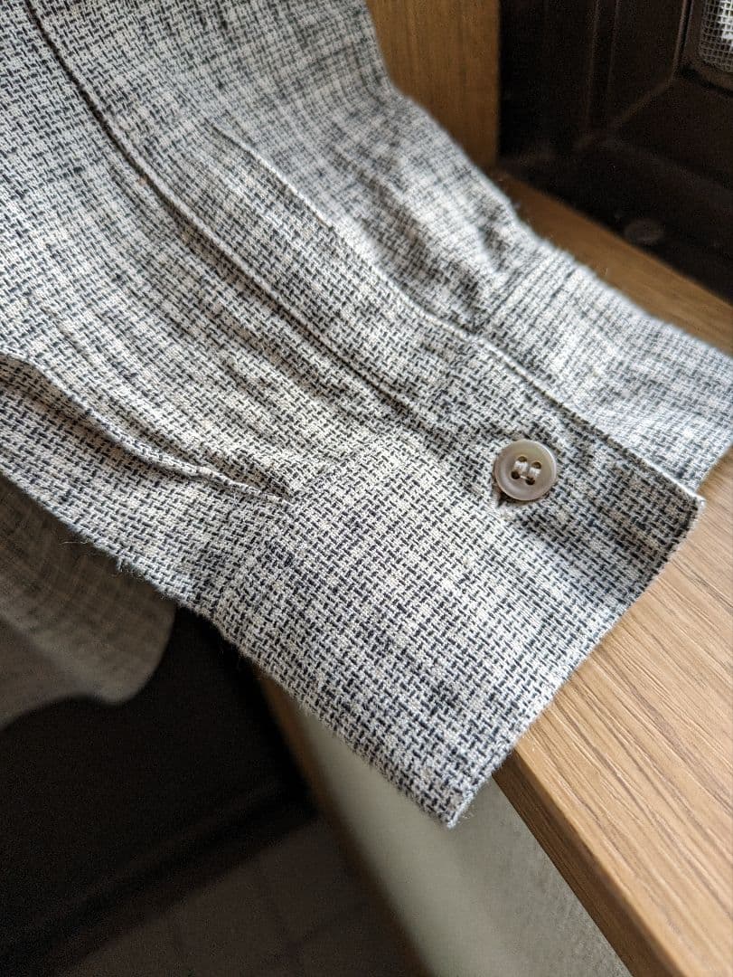 2025年 evam evaコットンリネン チェックシャツ 30,