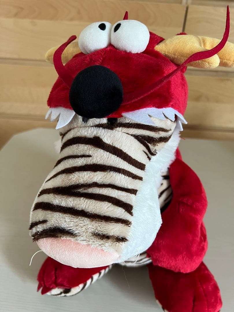 入手困難美品】NICI ホワイトタイガー トラ ドラゴン ぬいぐるみ