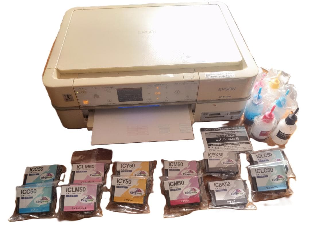 複合機EPSONプリンター EP-803AW本体＋未開封インク類付属：小ジャンク ジャンク品 エプソン インクジェットプリンター 2台 EP-803｜Yahoo
