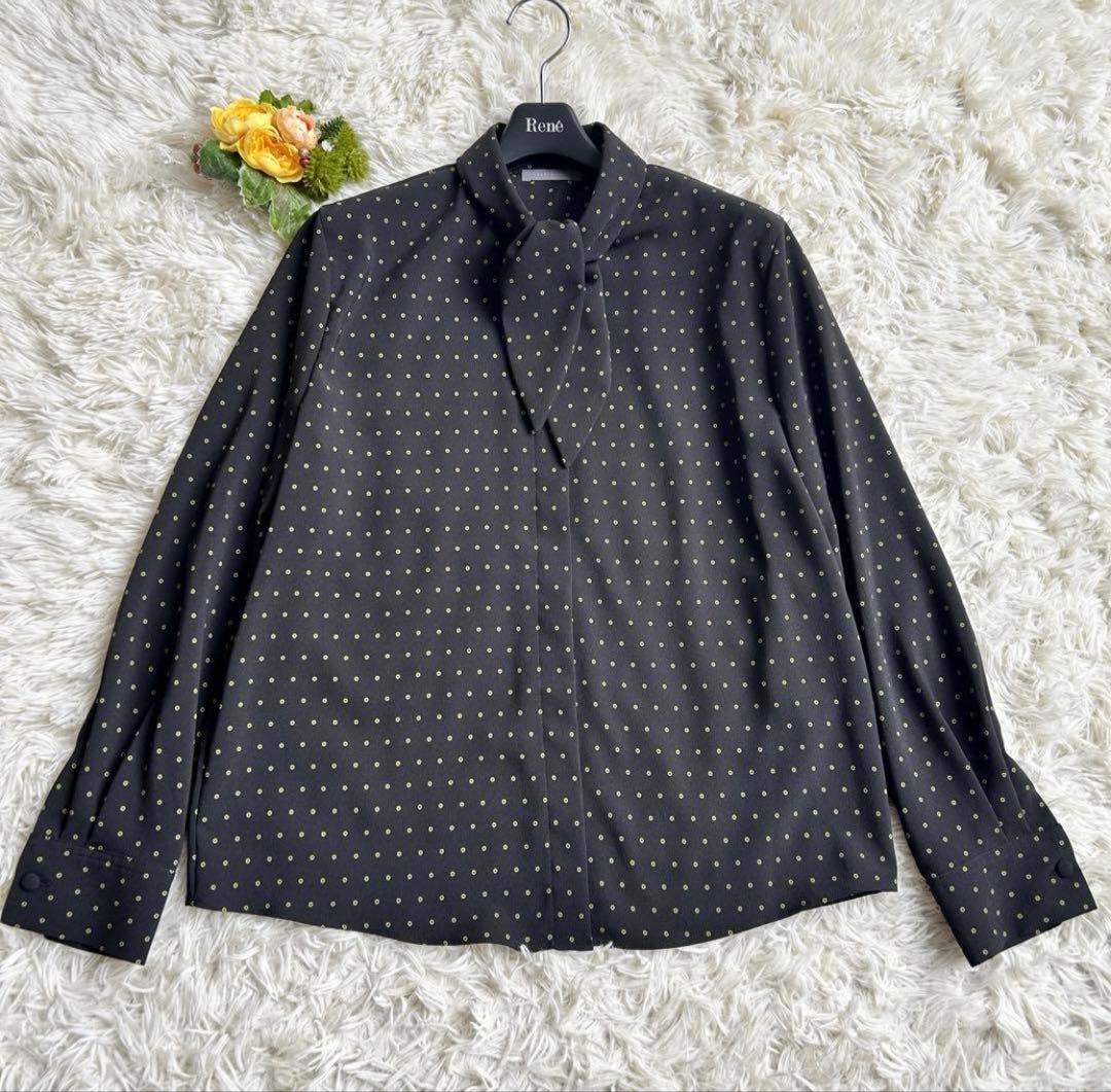 未使用級♡セオリーリュクス ブラウス ボウタイ ドット柄 - メルカリ