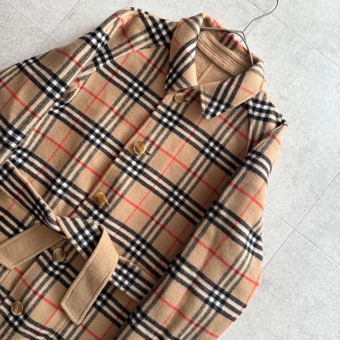 バーバリー ロングコート ダブルフェイス ノバチェック リバーシブル