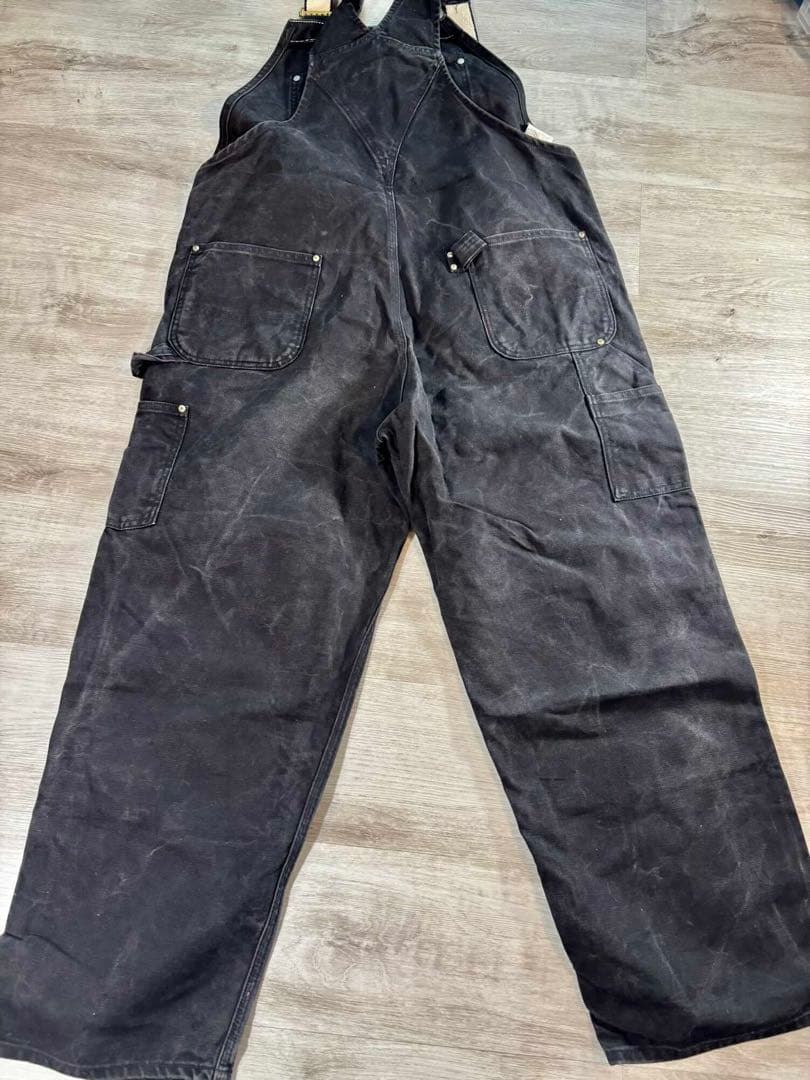 09 Carhartt ブラックダック オーバーオールフェード 墨黒／B01系