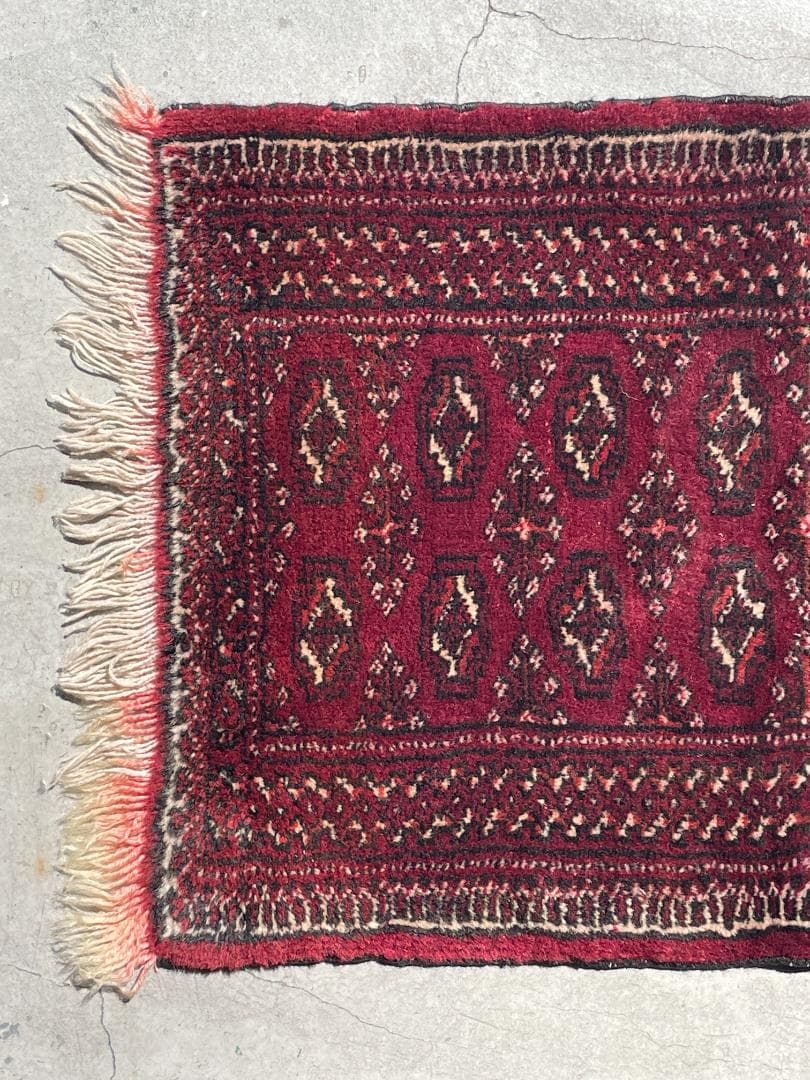 《 Vintage Rug 》トルクメンラグ　トライバル　アフガン　幾何学模様