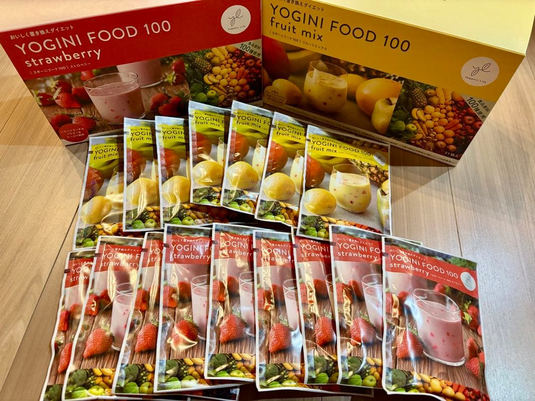 LAVA ヨギーニフード100フルーツミックス7袋 ストロベリー9袋 合計16袋 定期購入】Yoganic Life ヨギーニフード100 ストロベリー(1袋37.5g×21
