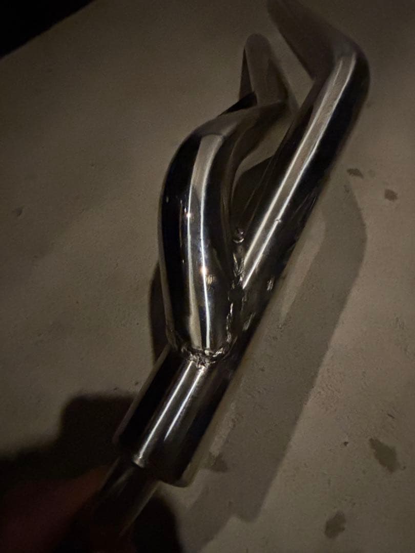 2本出しハス切りマフラー デュアルスラッシュカットGS50 マグナ50 jazz