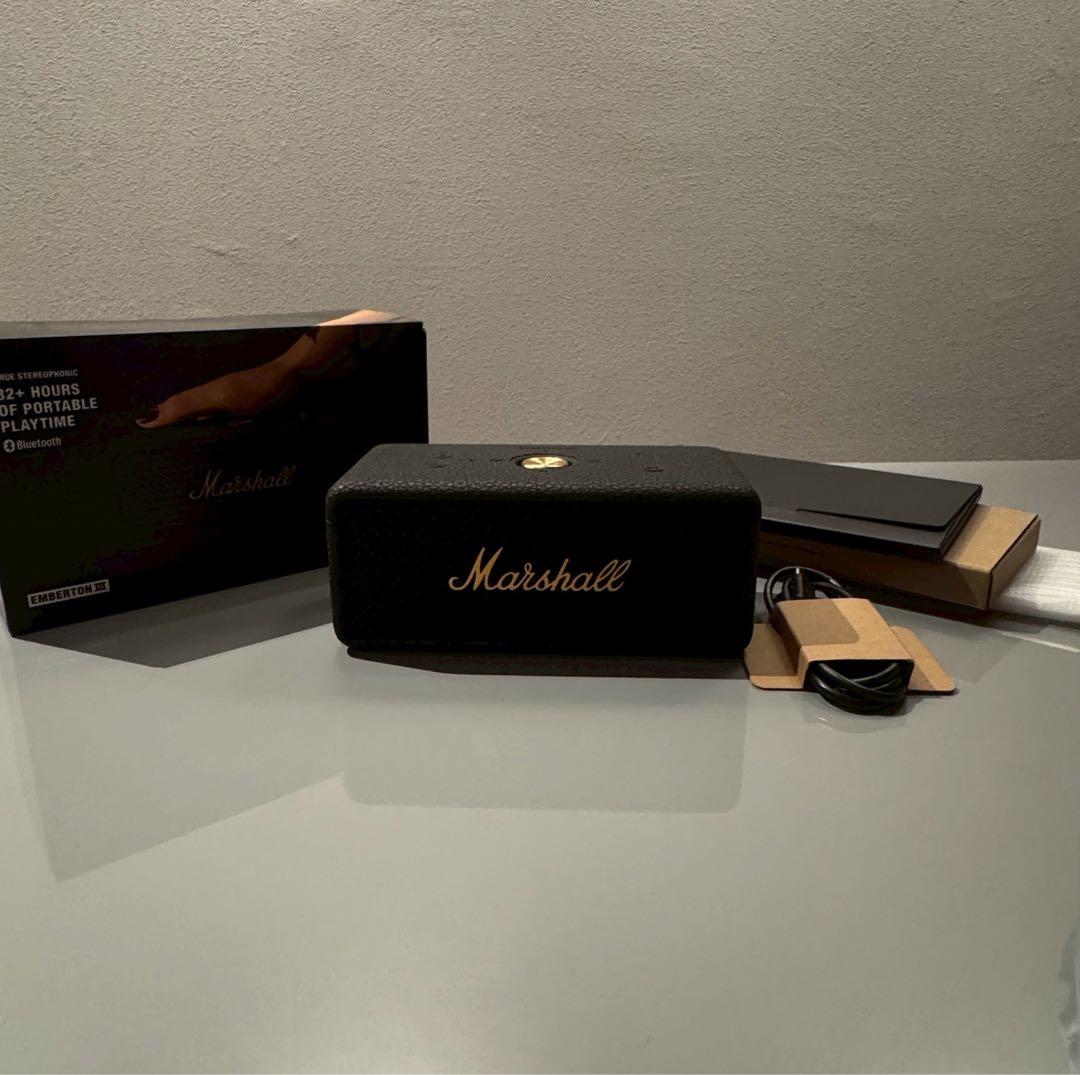 Marshall Emberton III ブラック Marshall Emberton III Portable Bluetooth Speakers, Wireless, IP67
