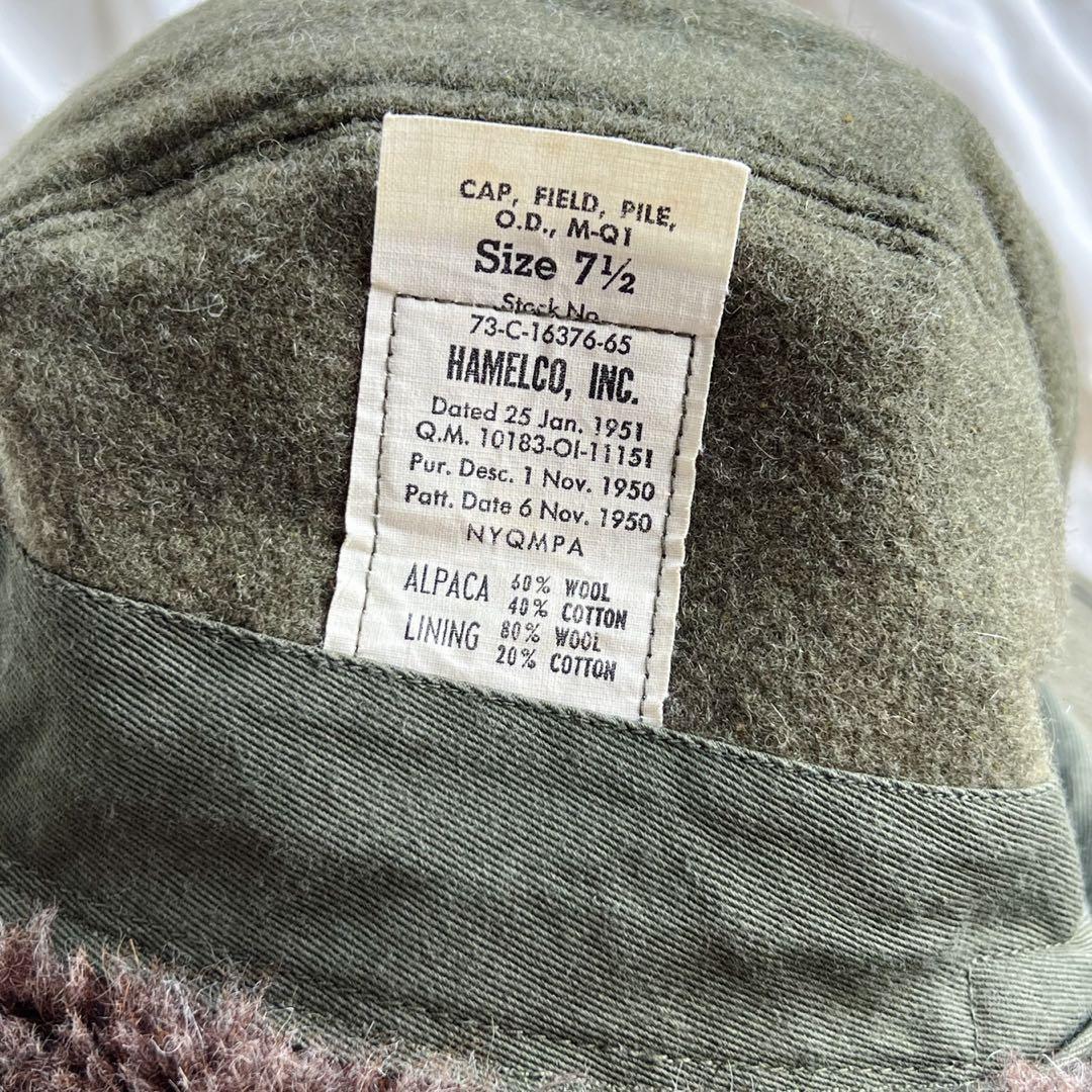 50's US ARMY M-51フィールド パイル キャップMQ-1 - メルカリ