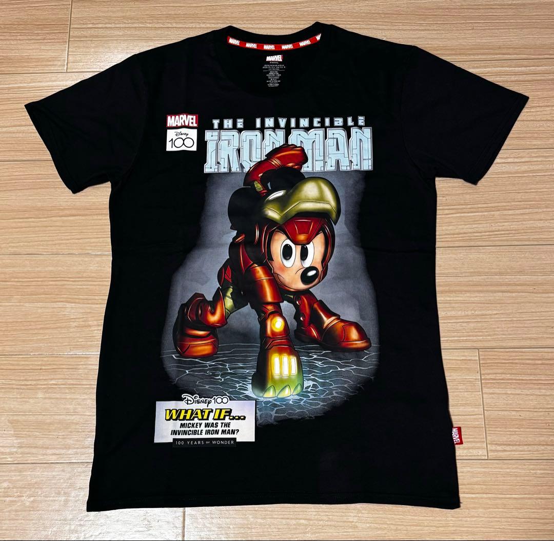 ディズニー100周年記念 ミッキーマウス × アイアンマン（マーベル） Tシャツ Mickey Mouse – The Invincible Iron Man Comic T-Shirt for Adults