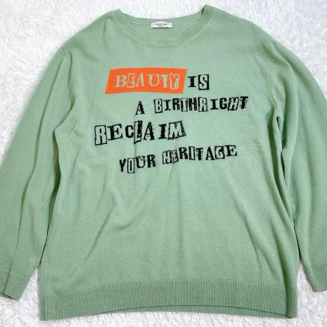 VALENTINO ジェイミーリード コラボニット カシミヤ混 グリーン XL VALENTINO ジェイミーリード コラボニット カシミヤ混 グリーン XL