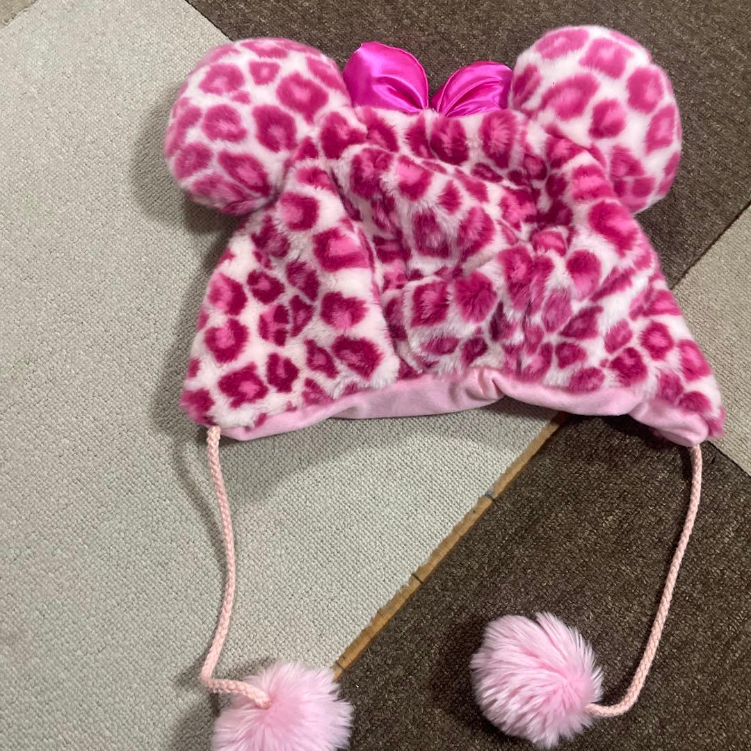 ミニーちゃん ファンキャップ ヒョウ柄ピンク ディズニー - メルカリ