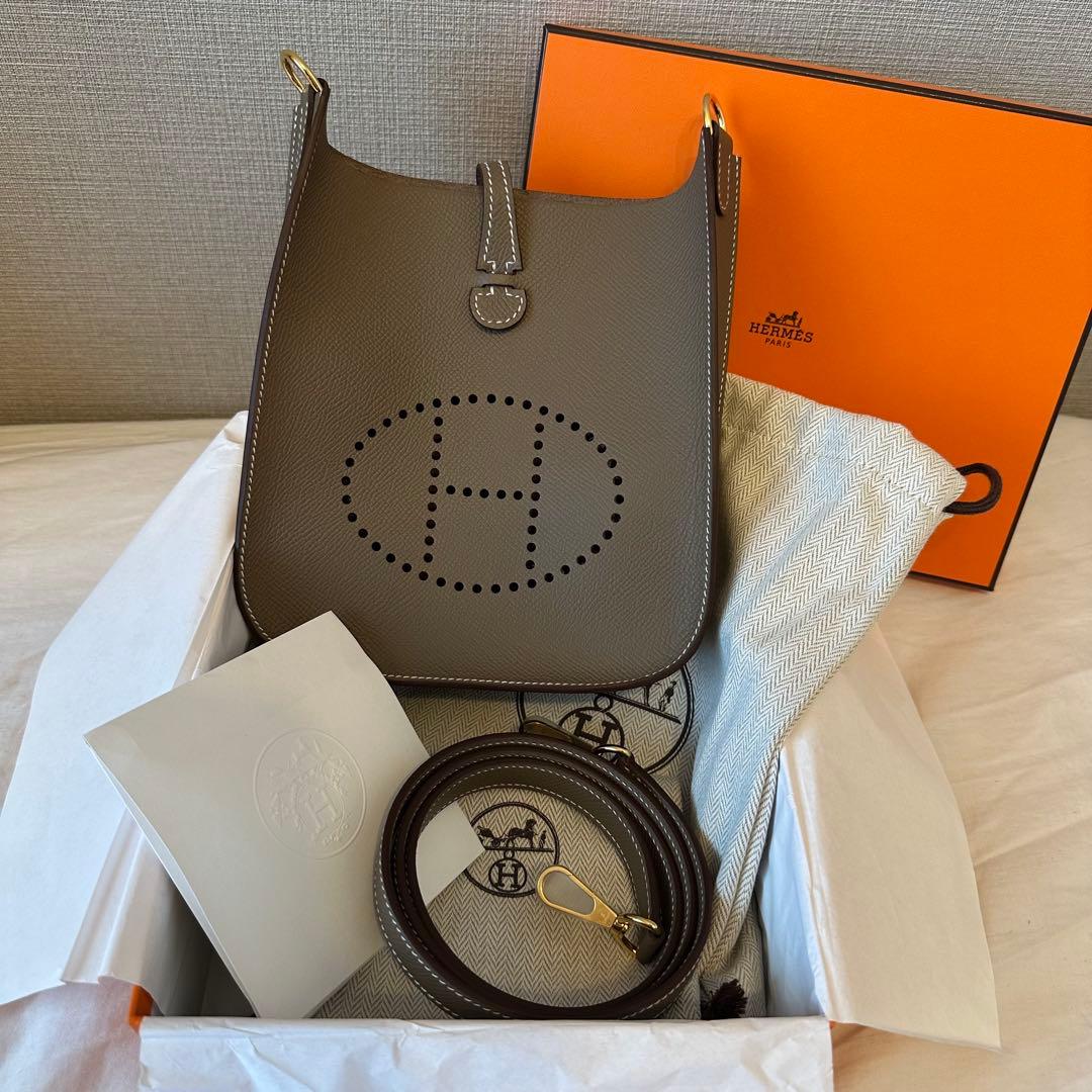 新品未使用】エルメス ミニエブリン セリエ エトゥープ ゴールド金具 K