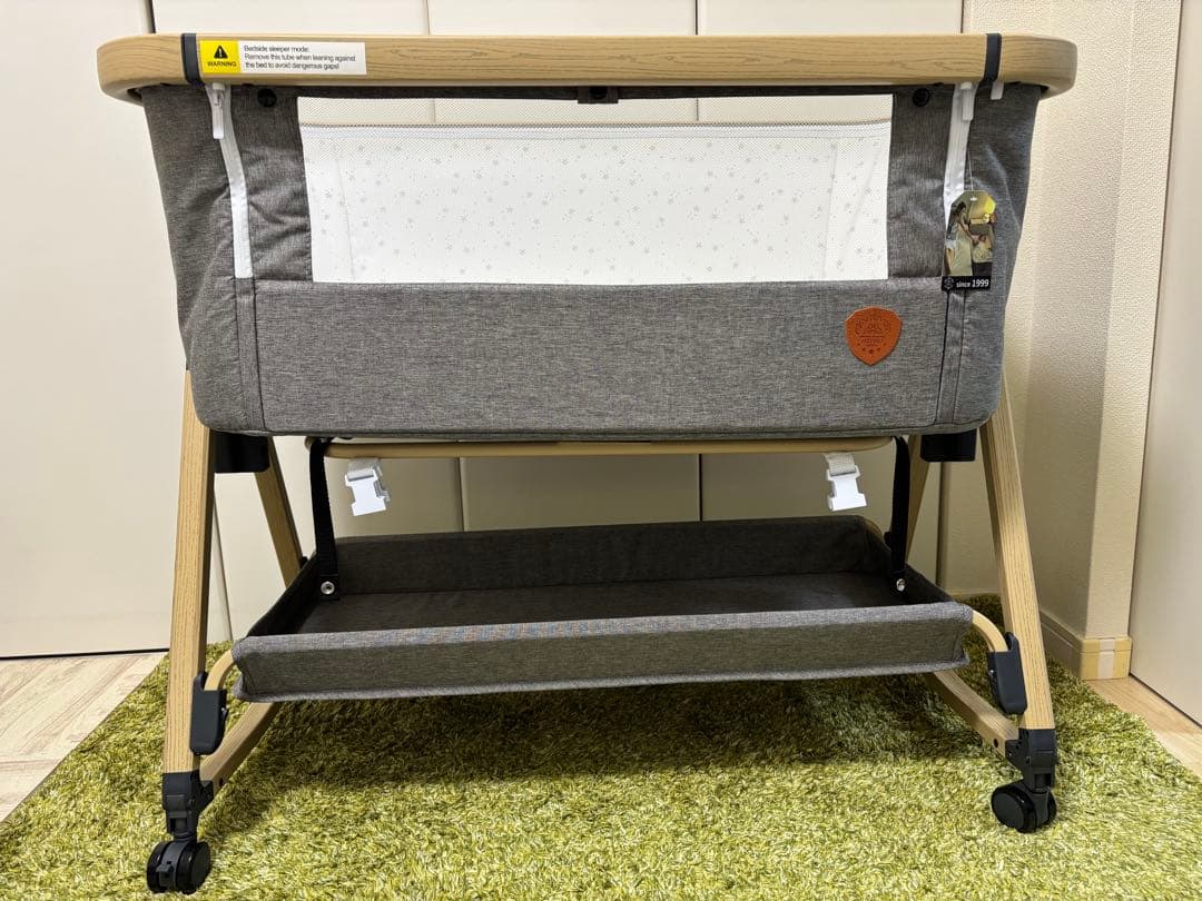 【美品】HZDMJ ベビーベット　グレー hzdmj ベビーベッド 折りたたみ 添い寝ベッド 揺りかご 赤ちゃん 高さ