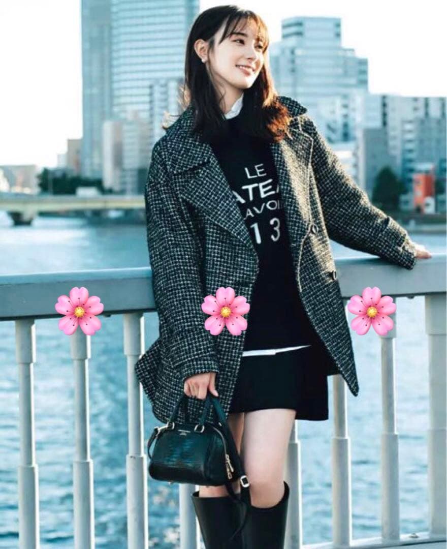 アプワイザーリッシェ 上下2点セット ダブルボタンPコート パール