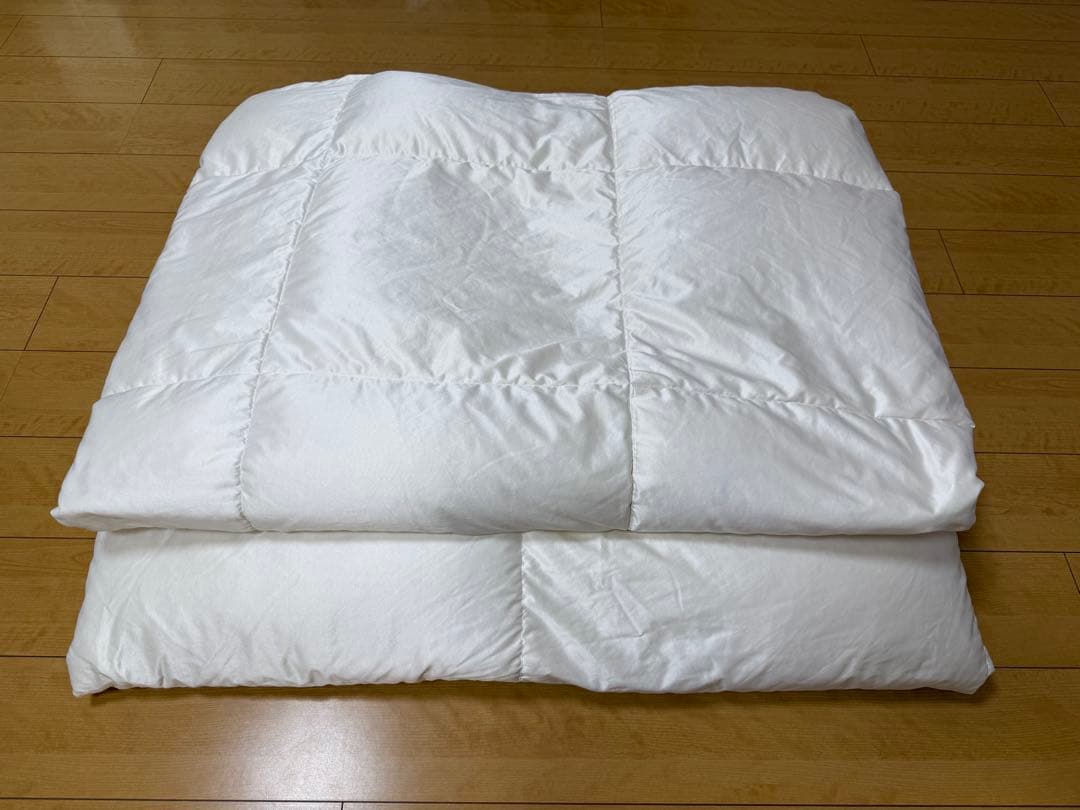 ニトリ 羽毛布団 ダブルサイズ 日本製】ホワイトダックダウン90%+50% 羽毛布団 2枚合わせ (ムーン